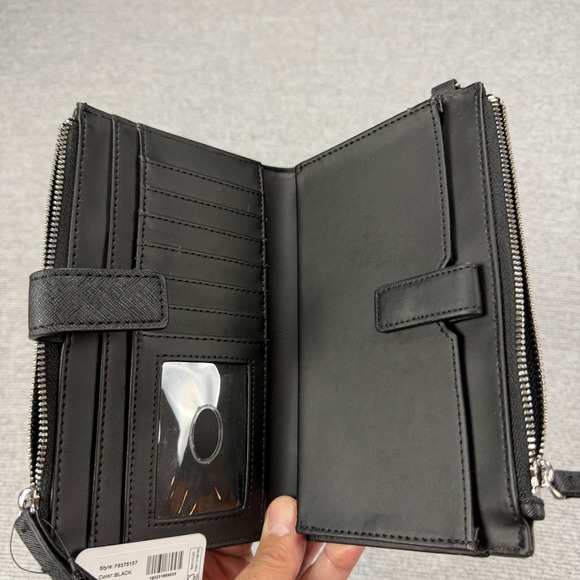 Guess Sandria SLG Black Saffiano Logo Wristlet Wallet F9375157 New - Picture 9 of 12